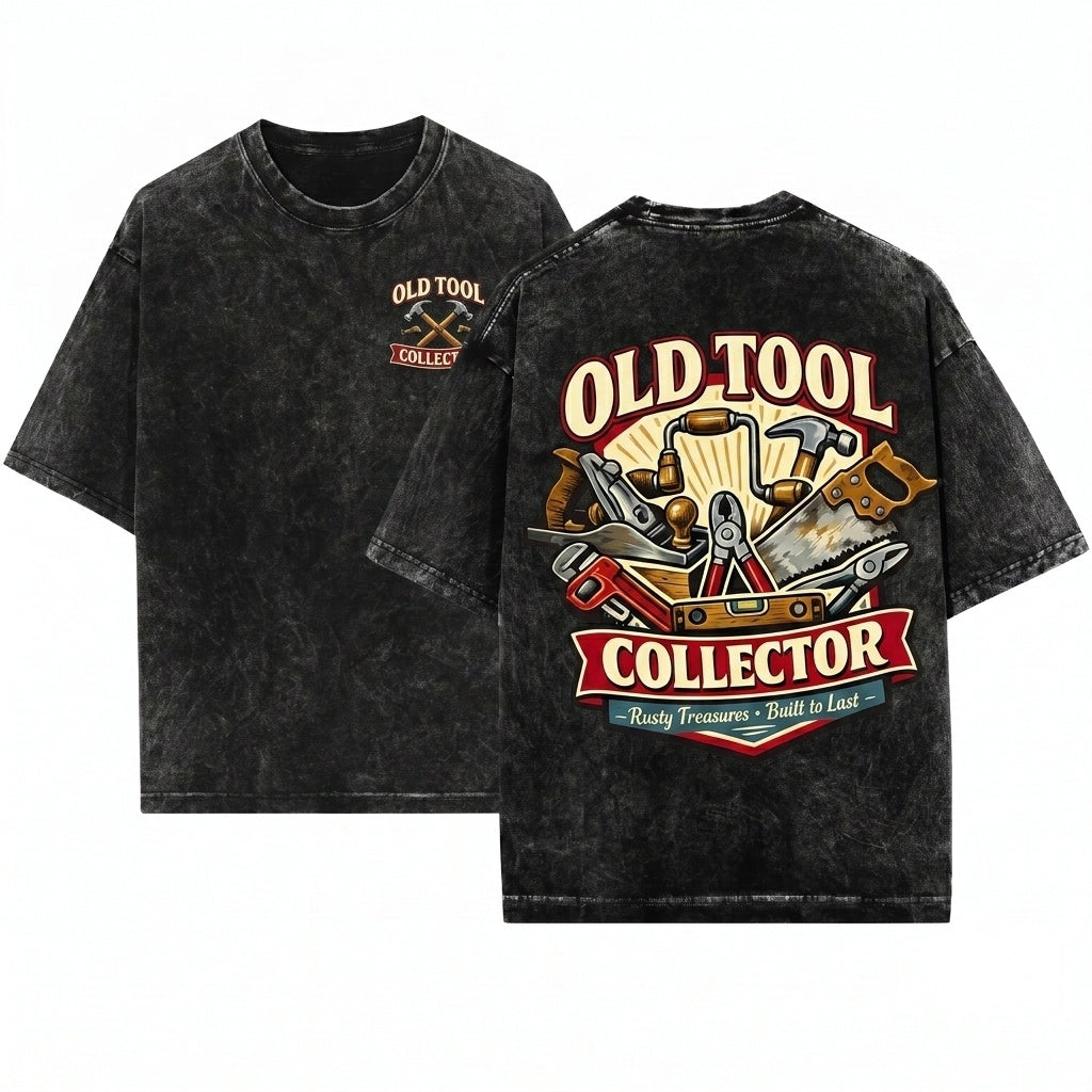 Vintage Graphic Tool Collectors Retro Antique Equipment Artisan Print Outfit Gift Unisex Wash T-Shirt
