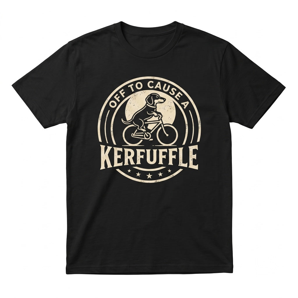 Off to Cause a Kerfuffle Funny Dachshund Graphic Cute Dog Mom Gift Wiener Puppy Apparel Unisex TShirt