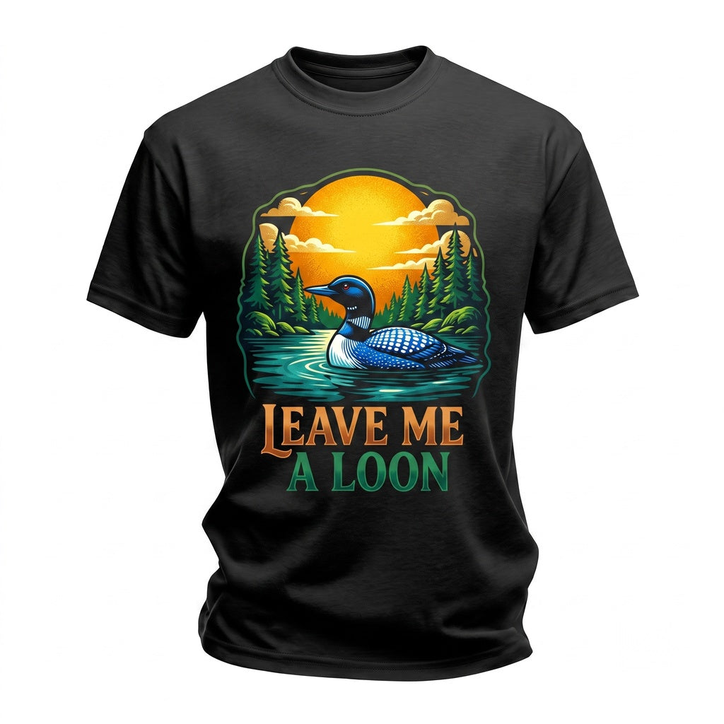 Leave Me A Loon Funny Pun Bird Vintage Lake Nature Lovers Gift Unisex TShirt