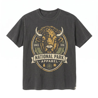 Vintage Bison Buffalo Lover Gift Western Cowboy Rustic Wildlife Outdoor Nature Country Unisex TShirt