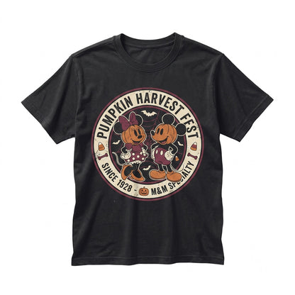 Retro Pumpkin Mouse Ears Halloween Family Matching Vintage Holiday Vacation Tops Unisex TShirt