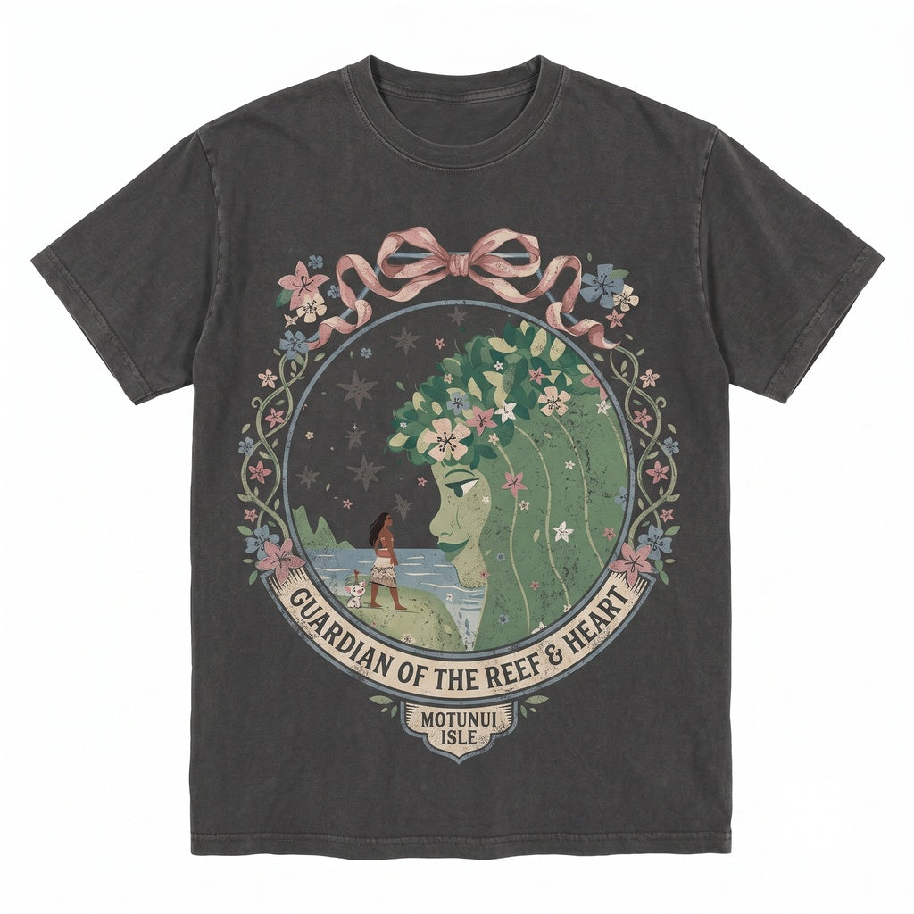 Coquette Bow Island Princess Floral Graphic, Polynesian Ocean Voyager Tropical Vacation Aesthetic Girls Trip Family Matching