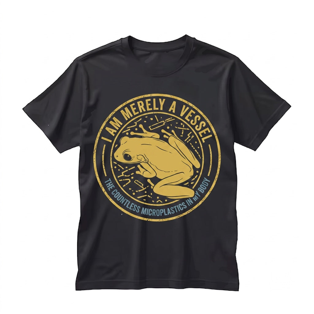 I Am Merely A Vessel Funny Vintage Japanese Frog Graphic Humor Cotton Top Unisex TShirt