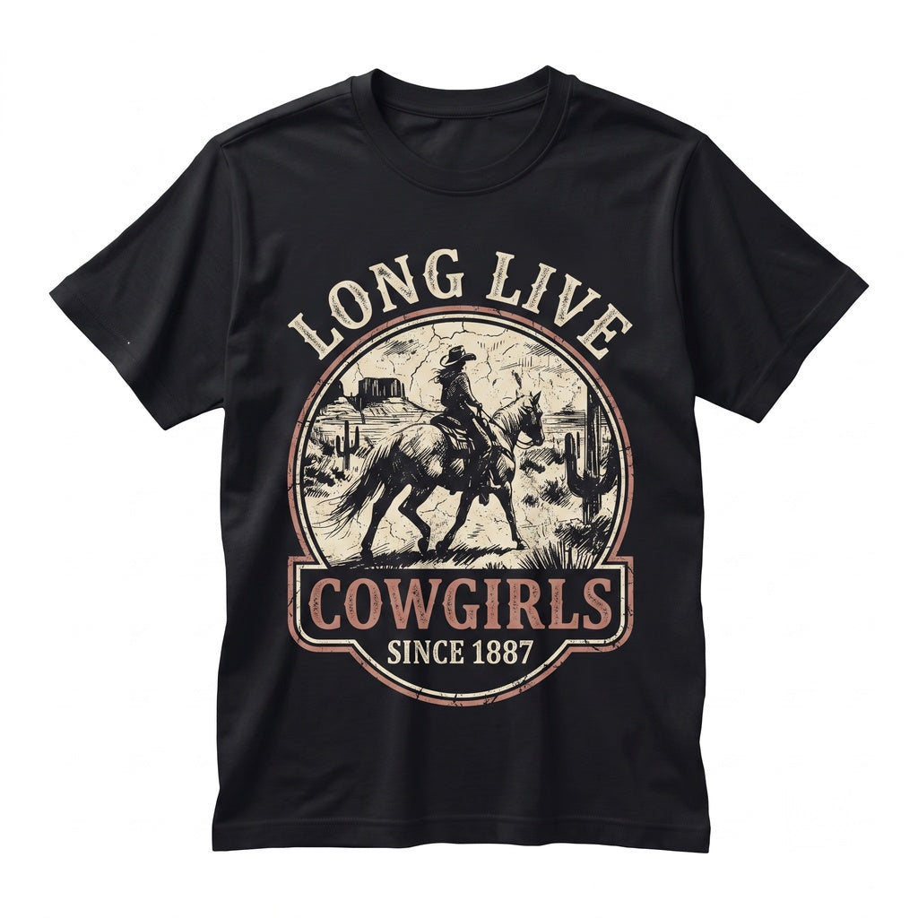 Long Live Cowgirls Retro Western Graphic Vintage Rodeo Country Gifts Unisex TShirt
