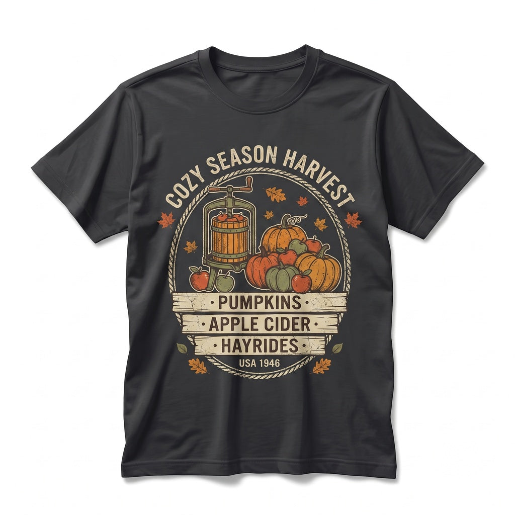 Vintage Pumpkin Truck Cozy Autumn Graphic Crewneck Farmhouse Harvest Thanksgiving Pullover Unisex TShirt