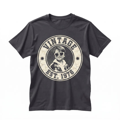 Vintage 1976 Photo Shirt, Personalized 50th Birthday Bootleg Tee, Photo Upload Gift for Her Unisex TShirt