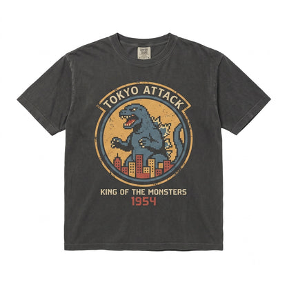 8-Bit Retro Japanese Kaiju Monster Sci-Fi Movie Graphic Unisex TShirt