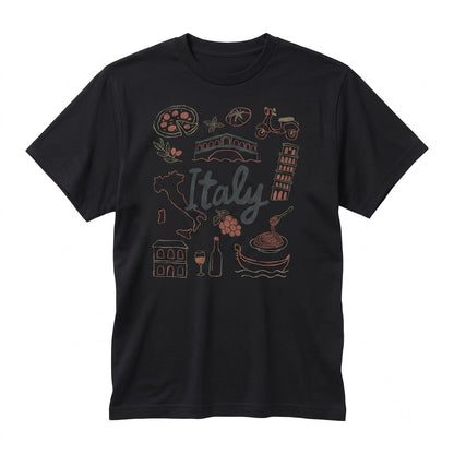 Whimsical Italian Summer Travel Vacation Graphic Unisex TShirt