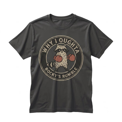 Why I Oughta Embroidered Boxing Raccoon Funny Vintage Graphic Unisex TShirt