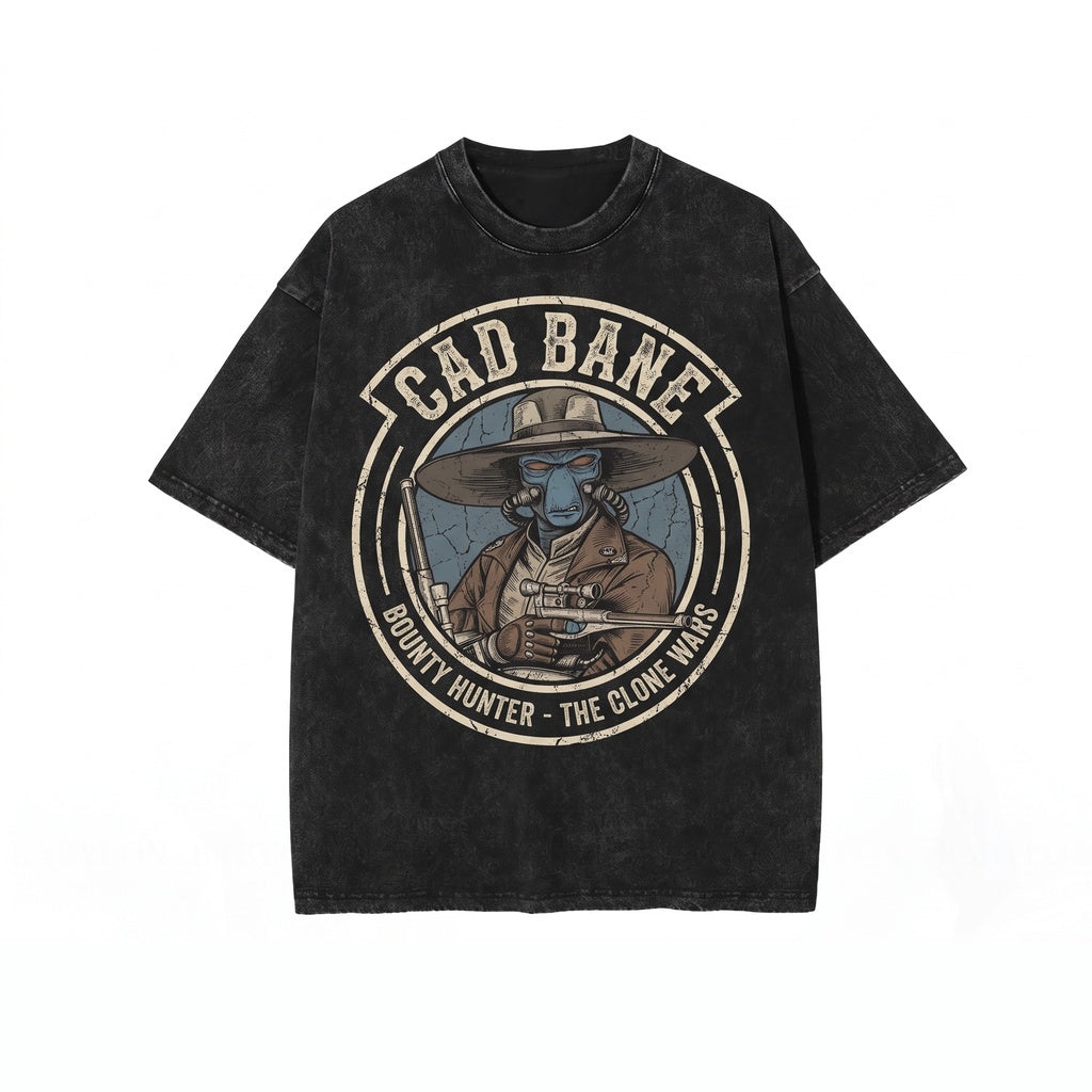 Cad Bane Bounty Hunter Vintage Graphic Oversized Sci Fi Outlaw Unisex TShirt
