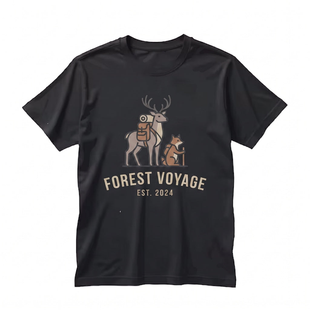 Vintage Retro Wildlife Graphic Deer Raccoon Mountain Outdoor Adventure Nature Gift Unisex TShirt