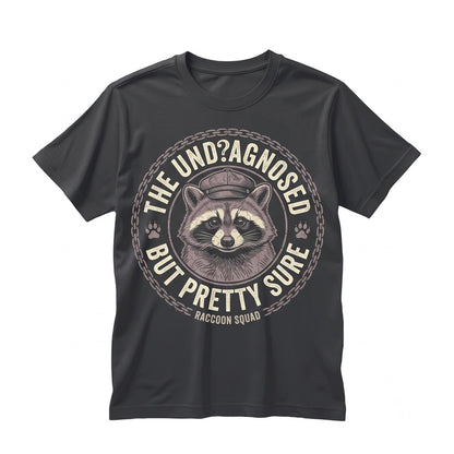 Undiagnosed Raccoon Graphic Funny Sarcastic Vintage Style Retro Humor Apparel Unisex TShirt