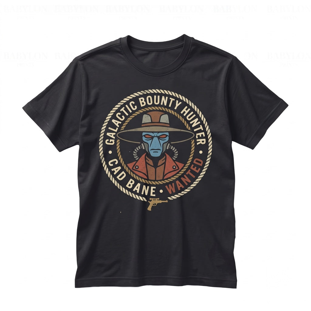 Oversized Cad Bane Bounty Hunter Clone Wars Graphic Galactic Outlaw Apparel Unisex TShirt