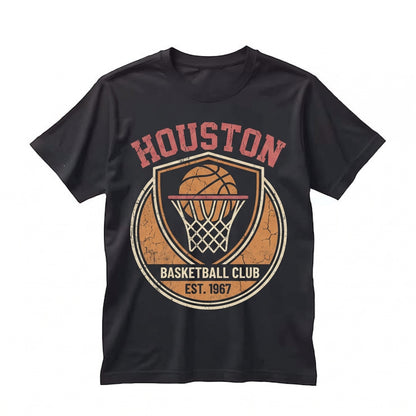 Vintage 1990s Houston Basketball Fan Apparel Graphic Retro Sports Gift Unisex TShirt