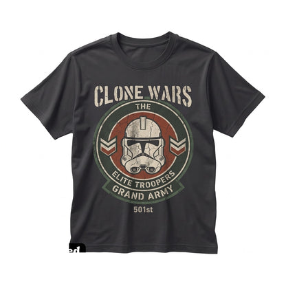Oversized Captain Rex Clone Trooper 501st Legion Sci-Fi Graphic Apparel for Theme Park Trip Unisex TShirt