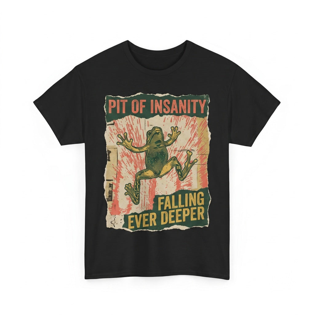 Falling Ever Deeper Japanese Frog Vintage Retro Graphic Funny Unisex TShirt