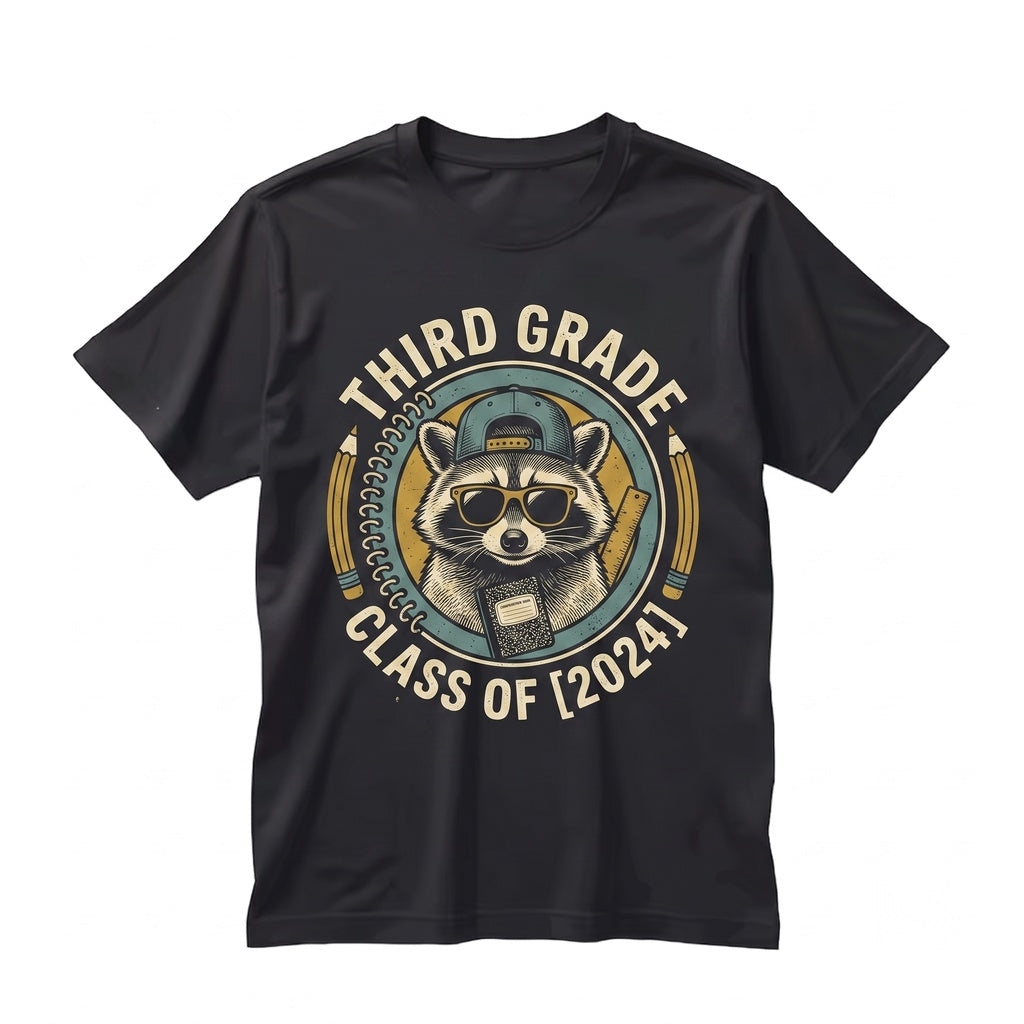Funny Feral Raccoon 3rd Grade Elementary Teacher Team Back to School Last Day Classroom Unisex TShirt