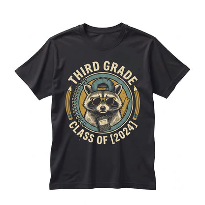 Funny Feral Raccoon 3rd Grade Elementary Teacher Team Back to School Last Day Classroom Unisex TShirt