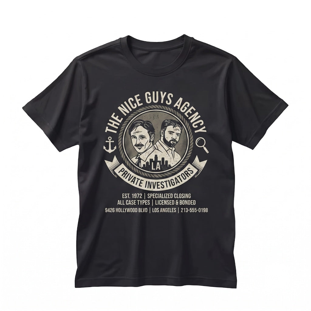 The Nice Guys Detective Agency Retro 1970s Comedy Movie Graphic Unisex TShirt