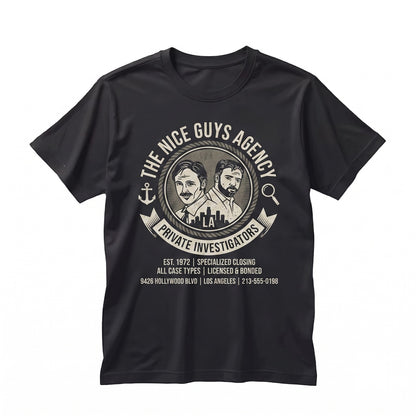The Nice Guys Detective Agency Retro 1970s Comedy Movie Graphic Unisex TShirt