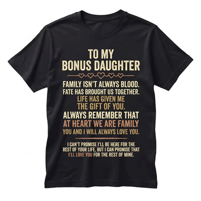 To My Bonus Stepdaughter Birthday Present From StepDad Jewelry Pendant Necklace Unisex TShirt