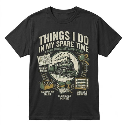 Vintage Locomotive Model Train Graphic Railroad Hobby Apparel Unisex TShirt