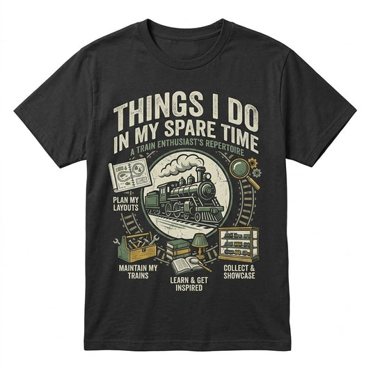 Vintage Locomotive Model Train Graphic Railroad Hobby Apparel Unisex TShirt