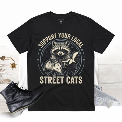 Funny Vintage Raccoon Possum Skunk Street Cats Retro Wildlife Graphic Cotton Unisex TShirt