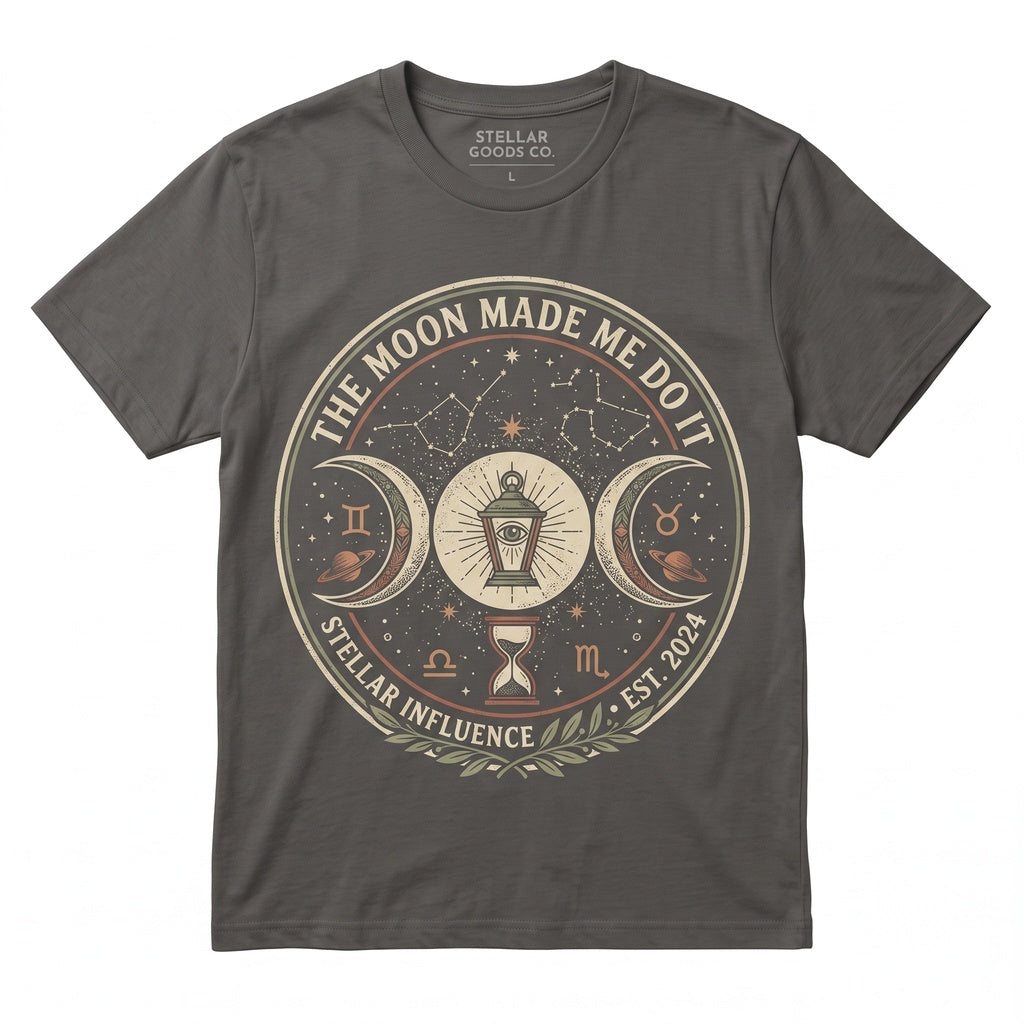 The Moon Made Me Do It Funny Quote Astrology Celestial Crescent Graphic Gift Unisex TShirt