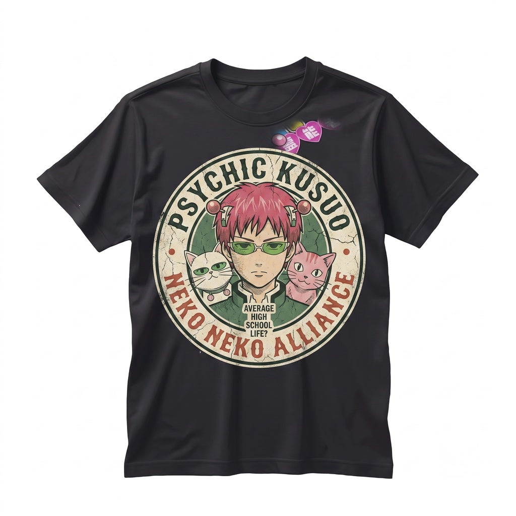 Saiki Kusuo Annoyed Face Anime Manga Graphic Cotton Unisex TShirt