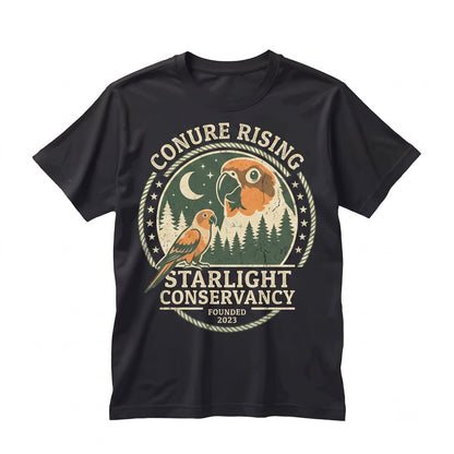 Vintage Sun Conure Howling at the Full Moon Funny Parrot Lover Gift Unisex TShirt