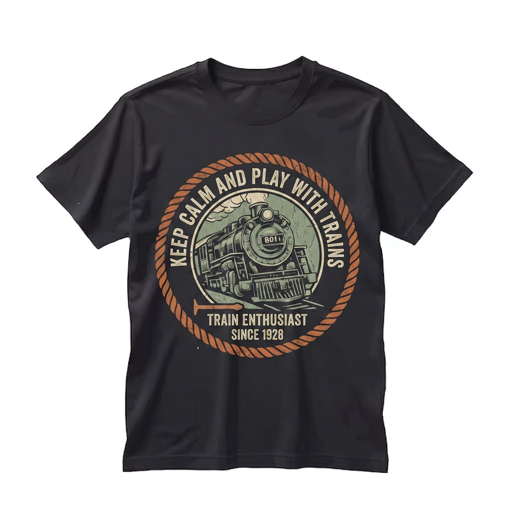 Play With Vintage Steam Engine Graphic Train Railroad Locomotive Apparel for Locomotive Enthusiasts Unisex TShirt