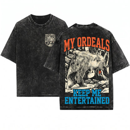 Vintage My Ordeals Japanese Hyena Graphic Unisex Wash T-Shirt
