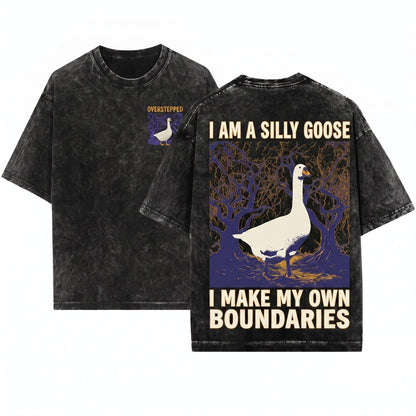 Im Such a Silly Goose Funny Vintage White Unisex Wash T-Shirt