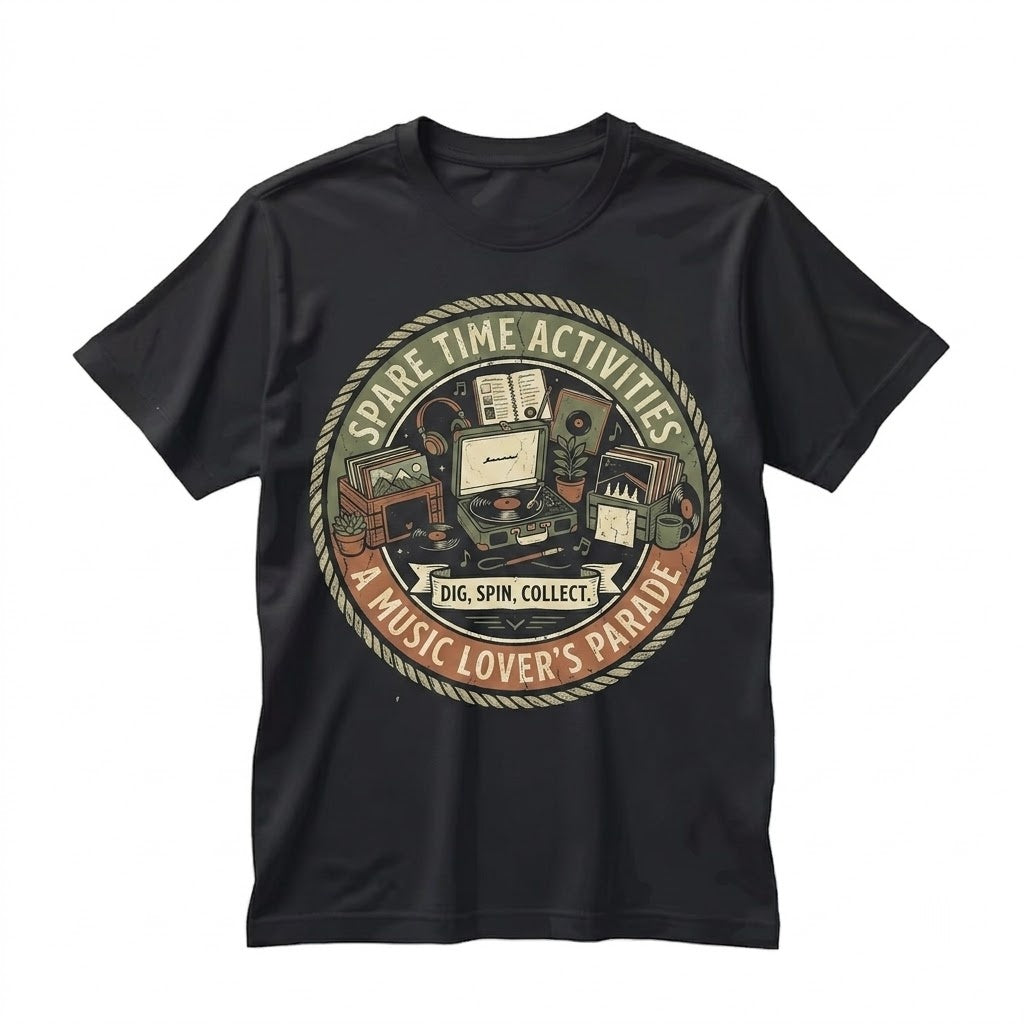 Retro Vinyl Record Turntable Graphic Audiophile Music Lover Gift Unisex TShirt