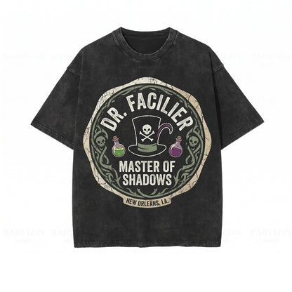Oversized Dr Facilier Shadow Man Bayou Voodoo Villains Theme Park Vacation Graphic Unisex TShirt