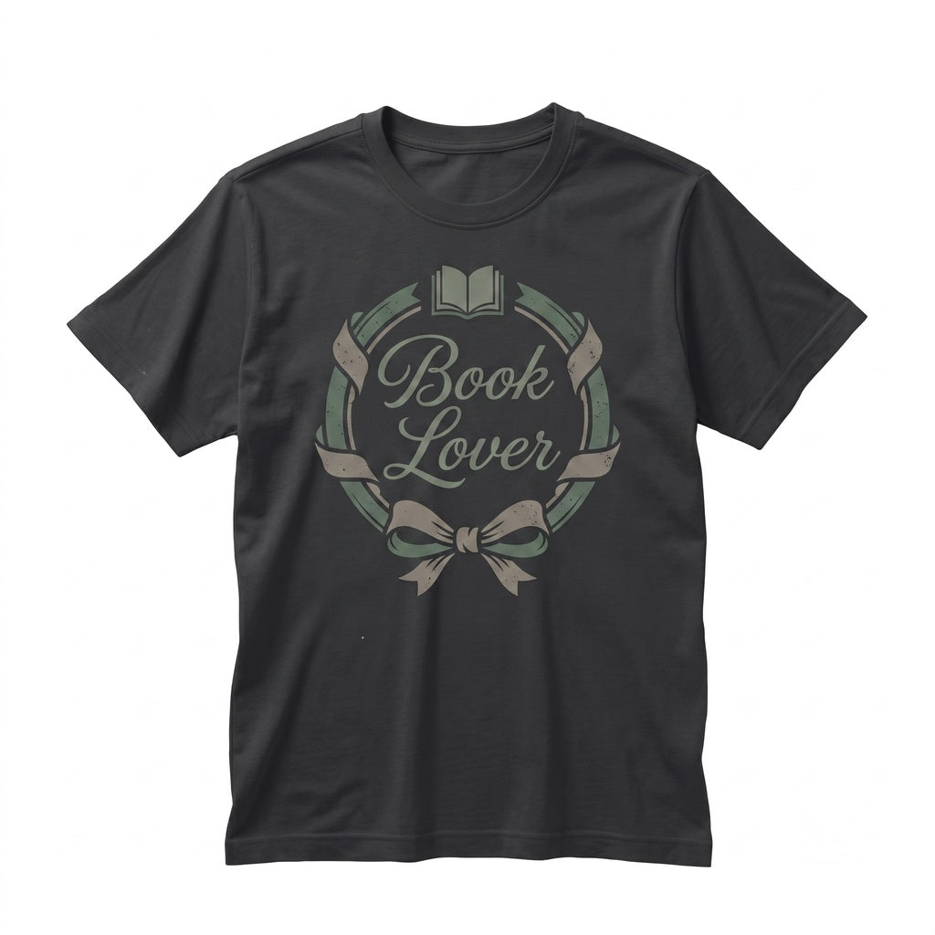 Book Lover Embroidered Minimalist Cozy Ribbon Graphic Apparel for Readers, Librarian Gift, English Teacher Outfit, Cute Unisex