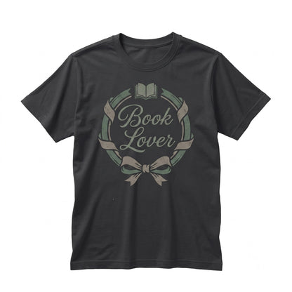 Book Lover Embroidered Minimalist Cozy Ribbon Graphic Apparel for Readers, Librarian Gift, English Teacher Outfit, Cute Unisex