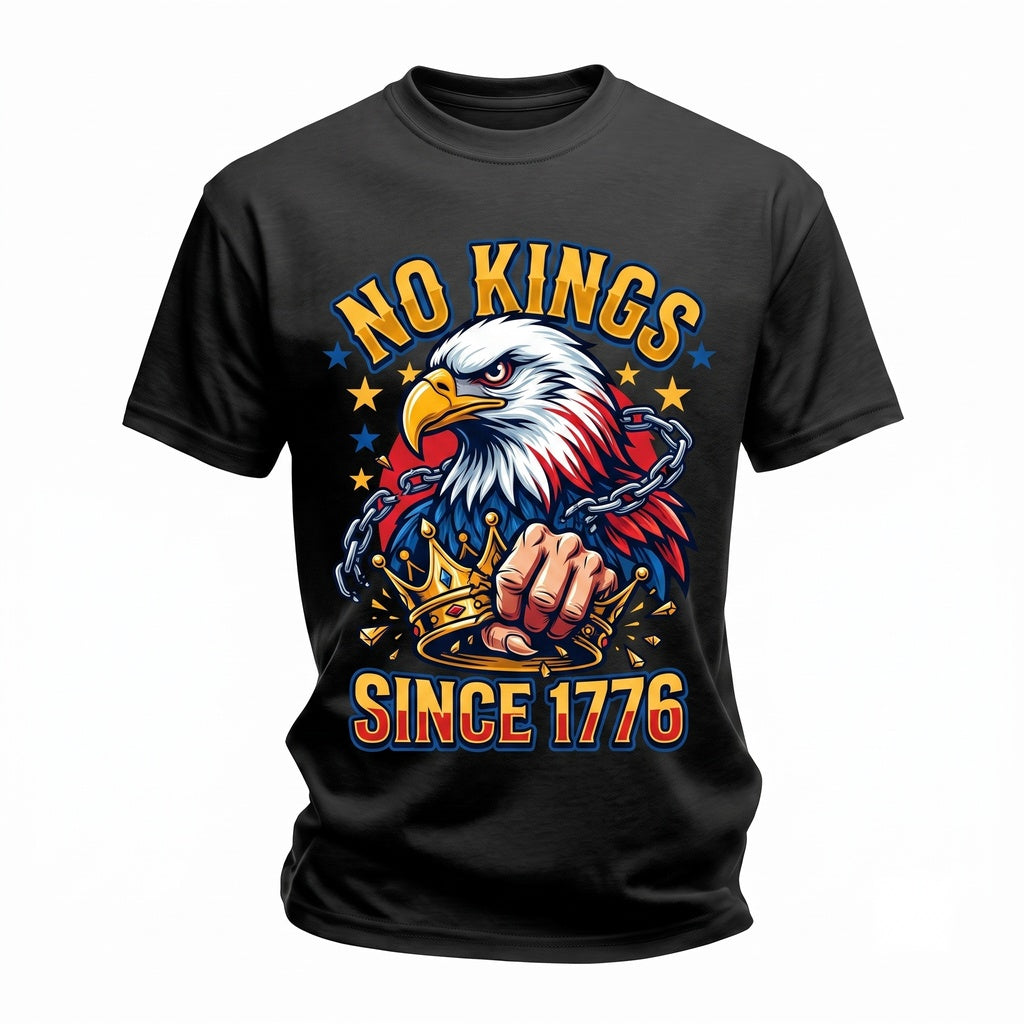 No Kings In America Patriotic Eagle Protest Democracy Since 1776 Unisex TShirt