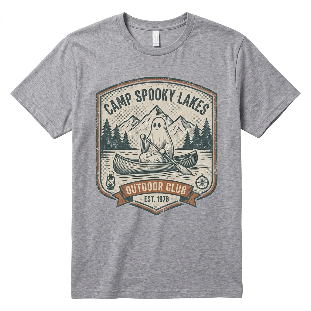 Funny Spooky Halloween Ghost Lake Life Camper Adventure Unisex TShirt