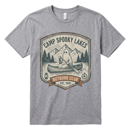 Funny Spooky Halloween Ghost Lake Life Camper Adventure Unisex TShirt