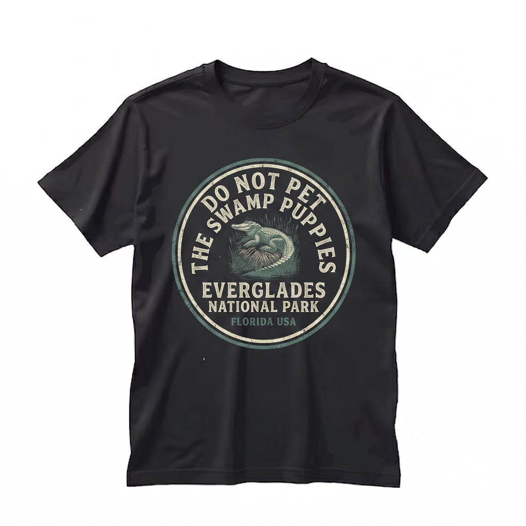Do Not Pet The Swamp Puppies Everglades Florida Funny Alligator Wildlife Graphic Unisex TShirt