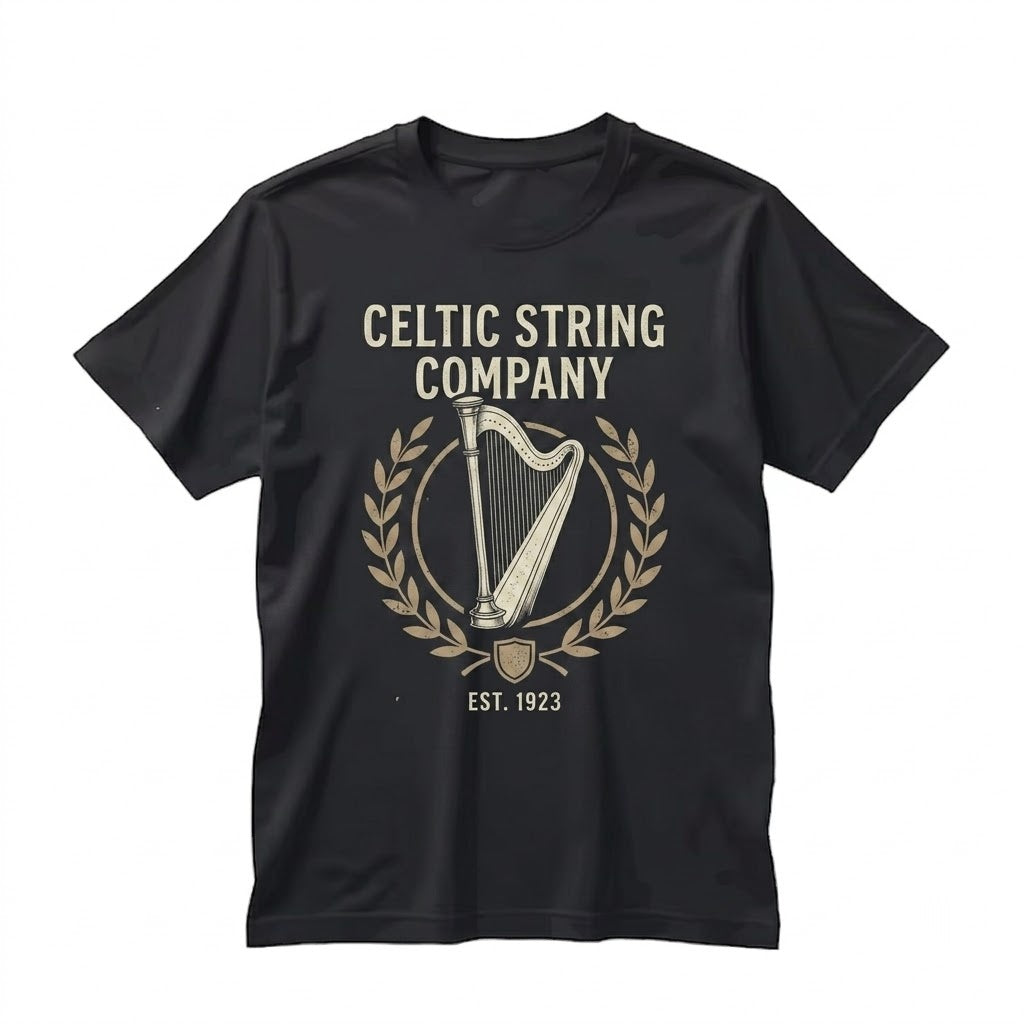 Elegant Faux Gold Harp Classical Musician Gift Ornate Instrument Artistic Music Lover Apparel Unisex TShirt