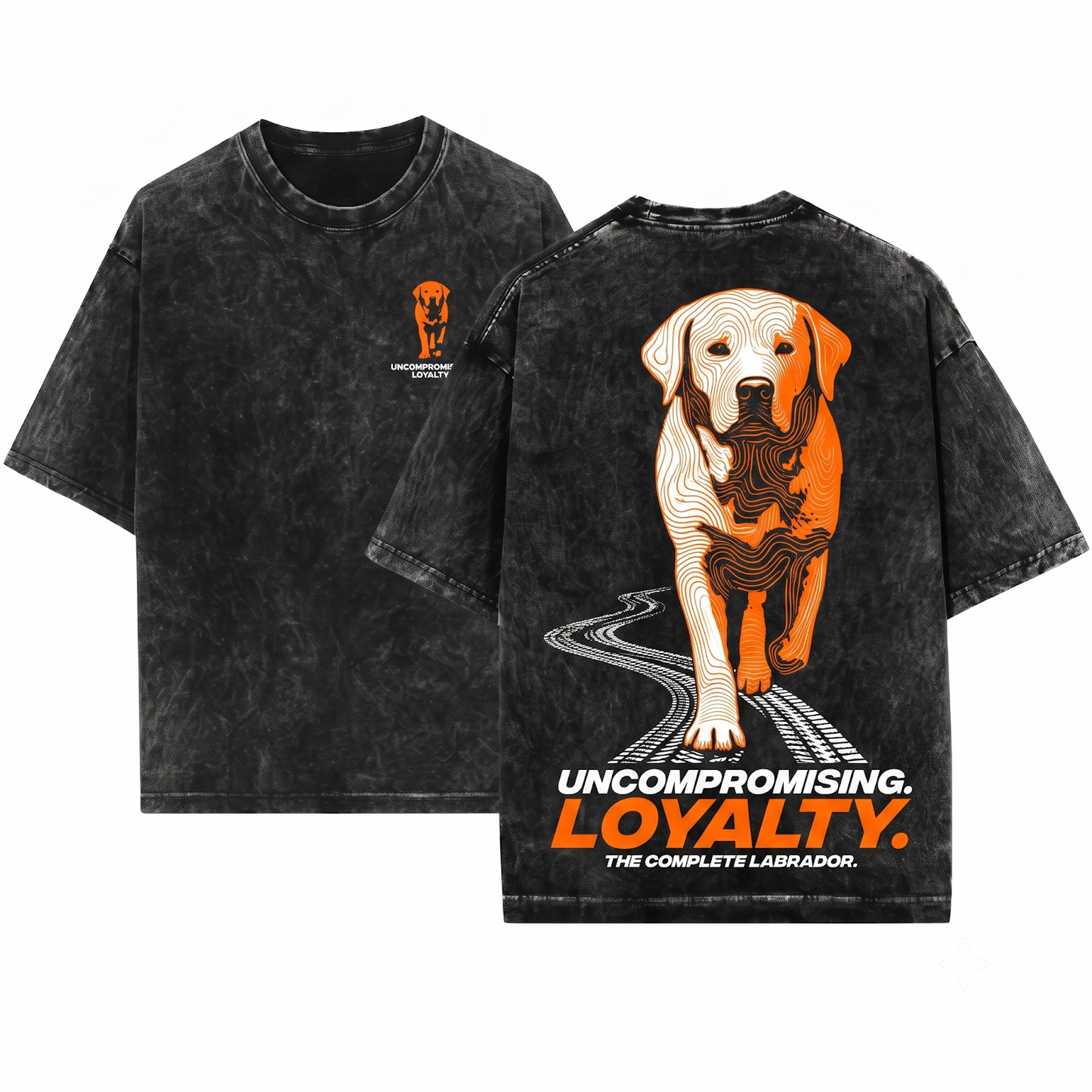 Minimalist Labrador Retriever Silhouette Shirt Cute Lab Dog Mom Dad Outline Gift Unisex Heavyweight Garment-Dyed T-Shirt