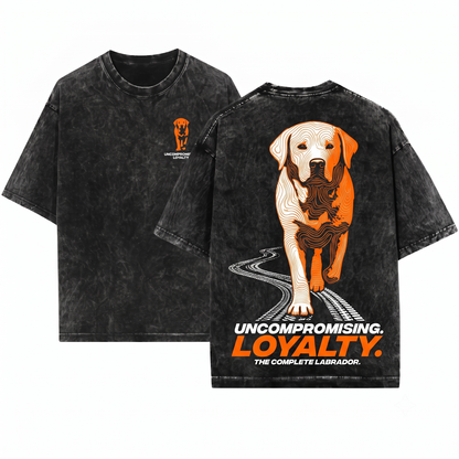Minimalist Labrador Retriever Silhouette Shirt Cute Lab Dog Mom Dad Outline Gift Unisex Heavyweight Garment-Dyed T-Shirt