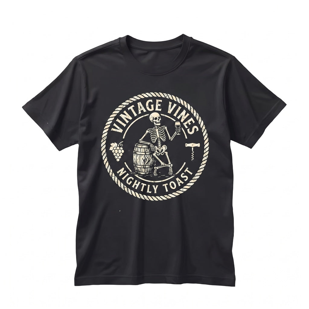 Spooky Season Halloween Wine Lover Ghost Skeleton Happy Graphic Unisex TShirt