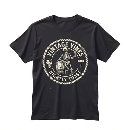 Spooky Season Halloween Wine Lover Ghost Skeleton Happy Graphic Unisex TShirt