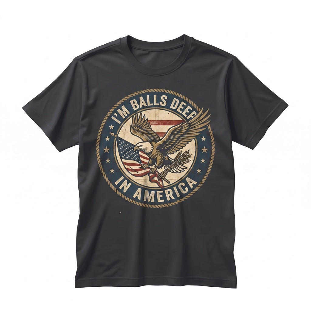Im Ball Deep In America 4th of July Inappropriate Couples Matching Independence Day Outfits USA 250th Anniversary Unisex TShirt