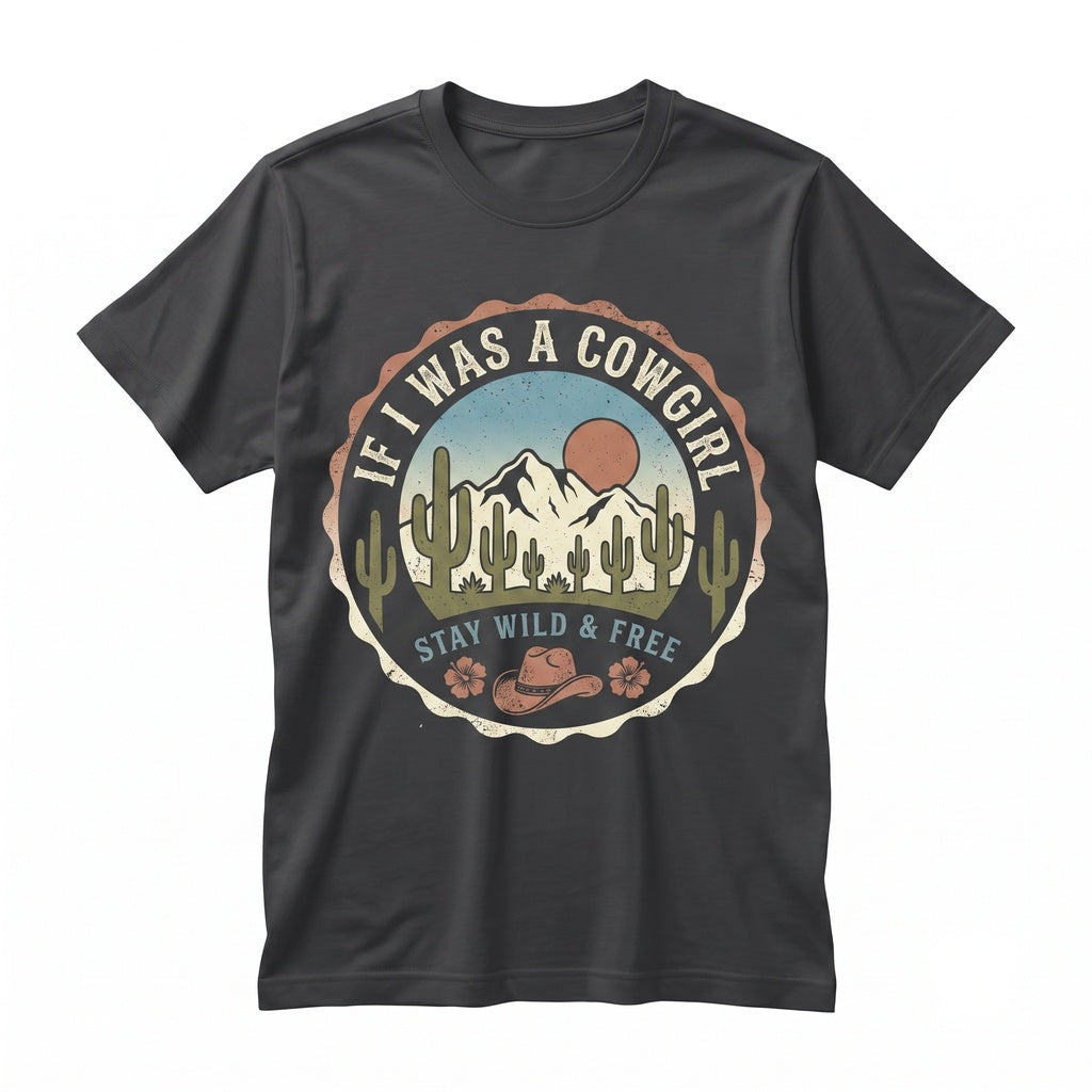 If I Was A Cowgirl Id Be Wild And Free Southern Rodeo Boot Country Bachelorette Western Unisex TShirt