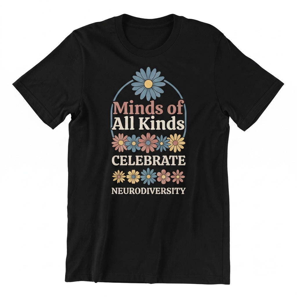 Celebrate Minds of All Kinds Neurodiversity Inclusive Back to School SPED Teacher Autism Graphic Apparel Unisex TShirt